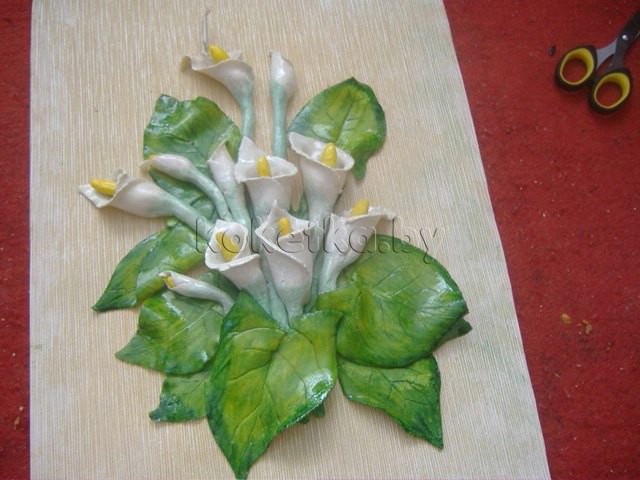 Картина каллы из соленого теста. Мастер класс