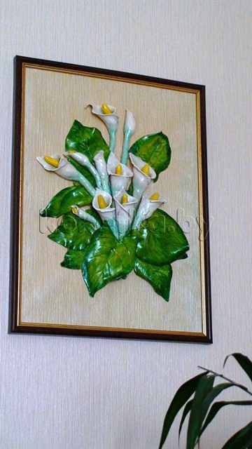 Картина каллы из соленого теста. Мастер класс