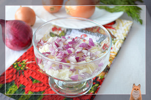 тёртый картофель и лук