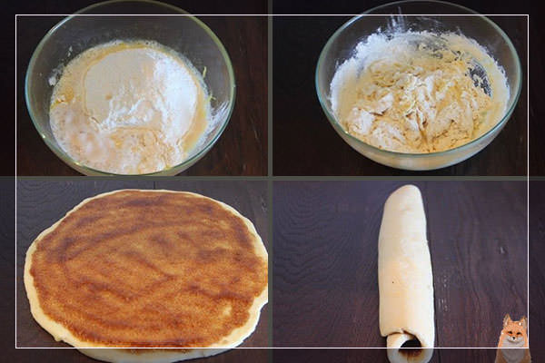 Шаги приготовления эстонской выпечки с корицей