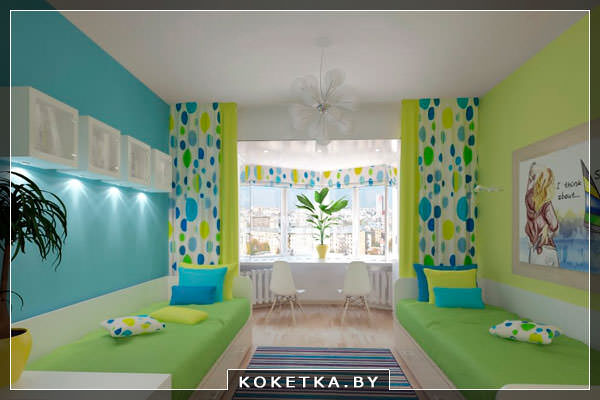 Красивая детская комната для двух детей