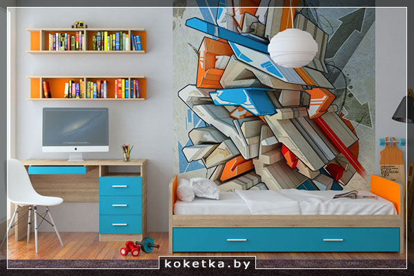 Книжная полка в детской комнате
