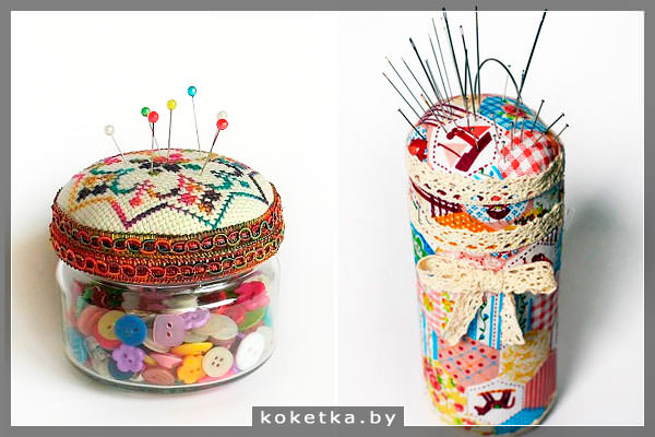 Игольница из банки своми руками