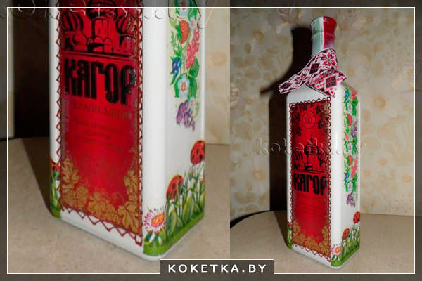 Украшение бутылки вина своими руками