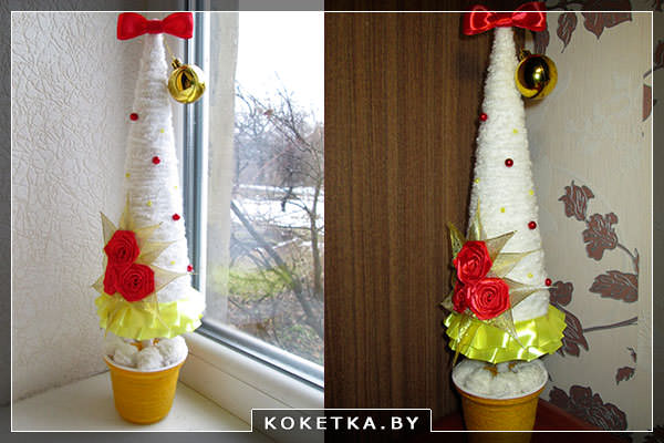 Новогодний мастер класс - Белая ёлочка
