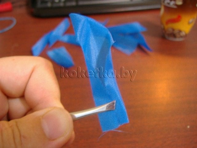 Цветок георгин в стиле канзаши. Мастер класс