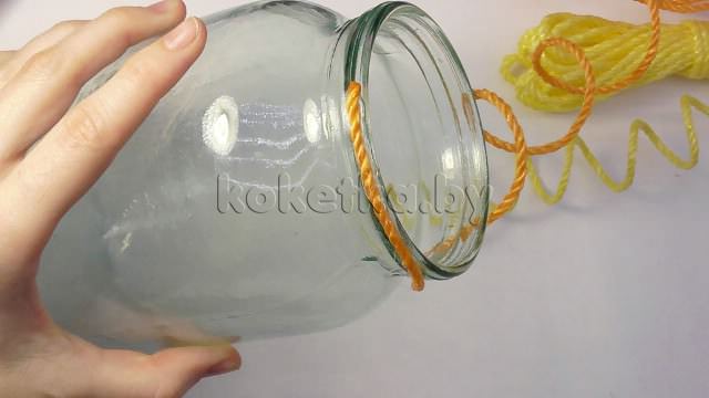 Изготовления вазы из стеклянной банки