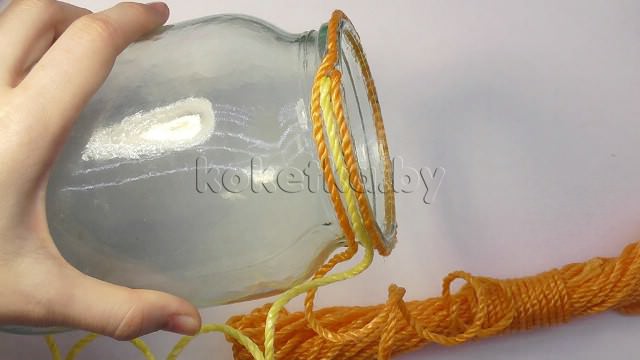 Изготовления вазы из стеклянной банки