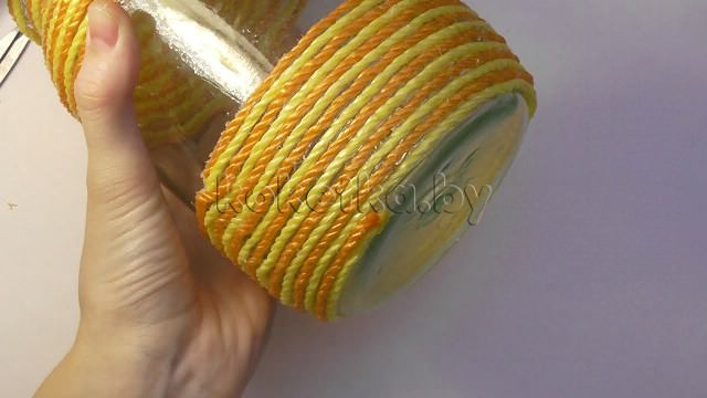 Изготовления вазы из стеклянной банки