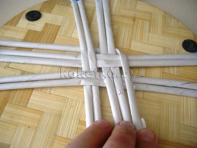 Плетение шляпы из газетных трубочек. Мастер класс