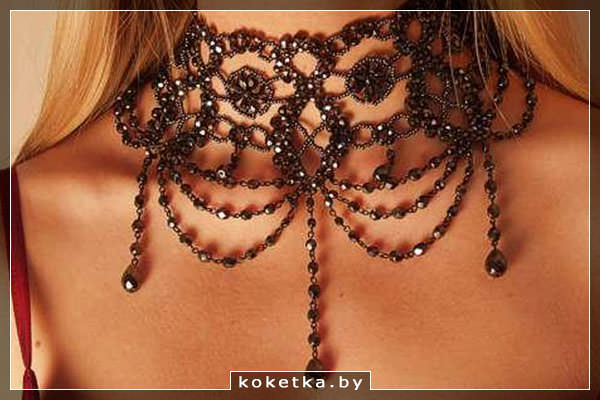 Вечернее короткое колье