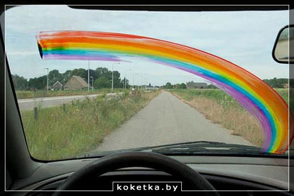 Акварель на стекле - розыгрыш