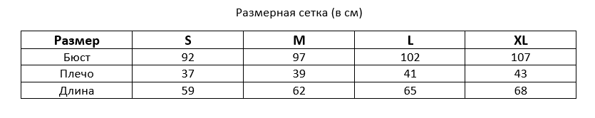 Ориентируемся на таблицу, выбирая размер джемпера