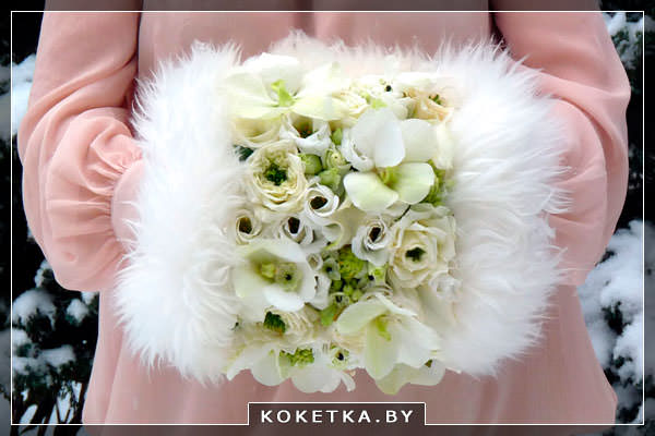 Свадебный букет муфта