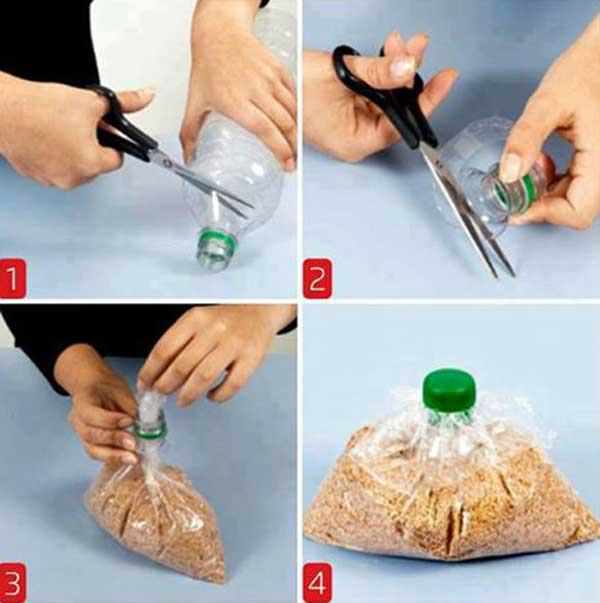 Сыпучие продукты и бутылка