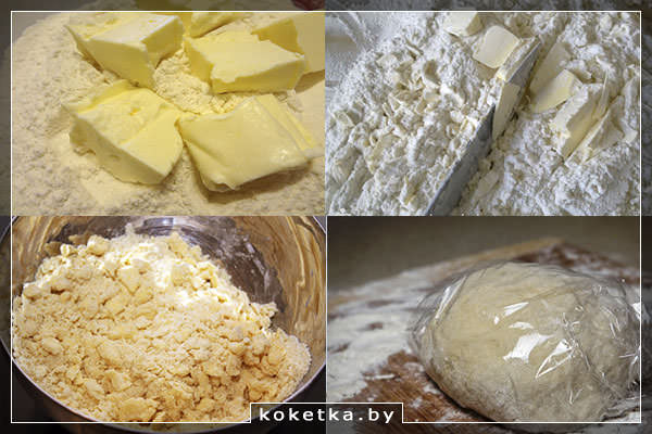 Мука и сливочное масло, тесто