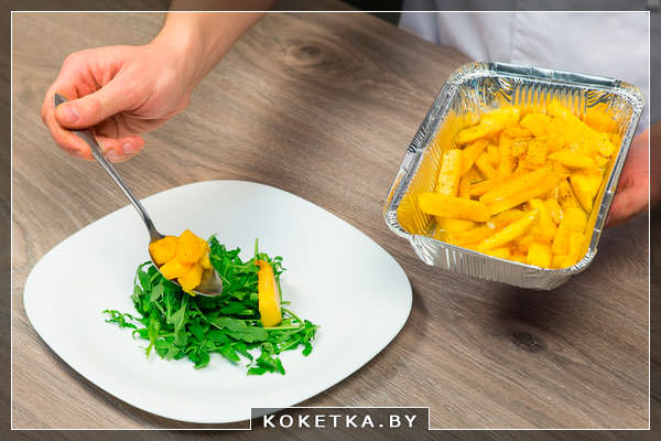 Затем теплые брусочки тыквы