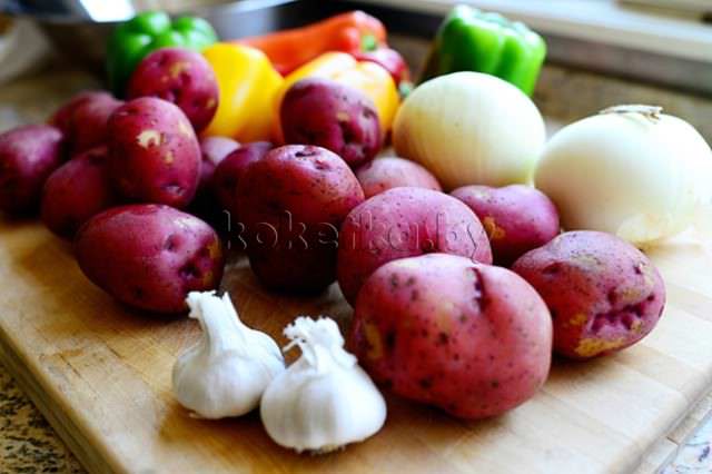 Картофель с овощами