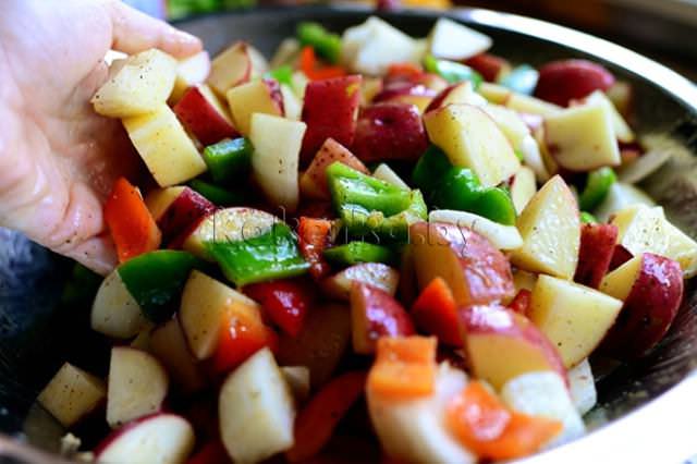 Картофель с овощами