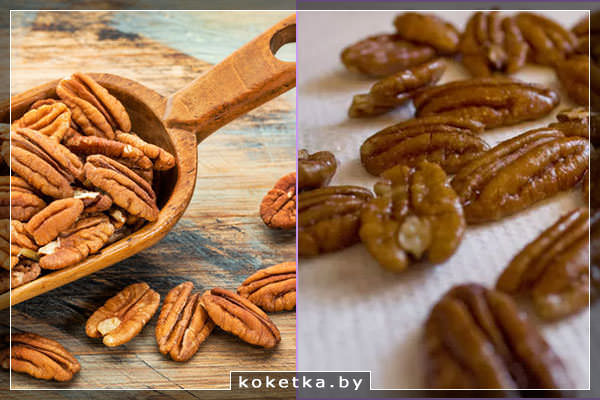 Орехи до и после жарки