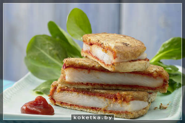Рыба в хлебном кляре (гренки-сэндвичи)