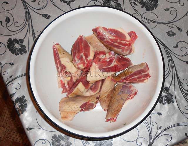 Плов из гуся 