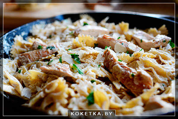 Макароны с курицей и сыром рецепт с фото приготовление