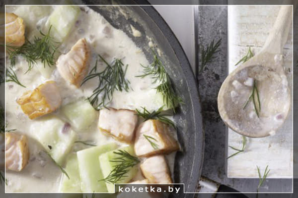 Лосось с огурцом и анисовым ликёром готов