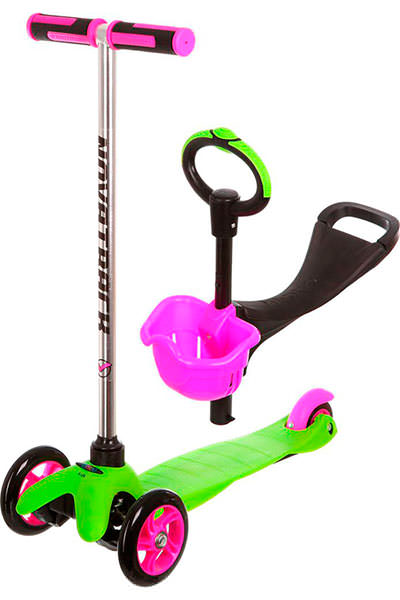 Модель RS Scooter 5 в 1 есть в продаже за 67 - 84 руб., Globber Evo 4 в 1 Light стоит от 145 до175 руб., а Novatrack Disco-kids X62494 - 49 – 75 руб.